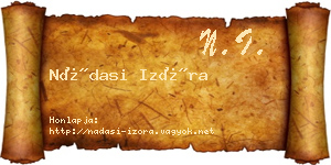Nádasi Izóra névjegykártya